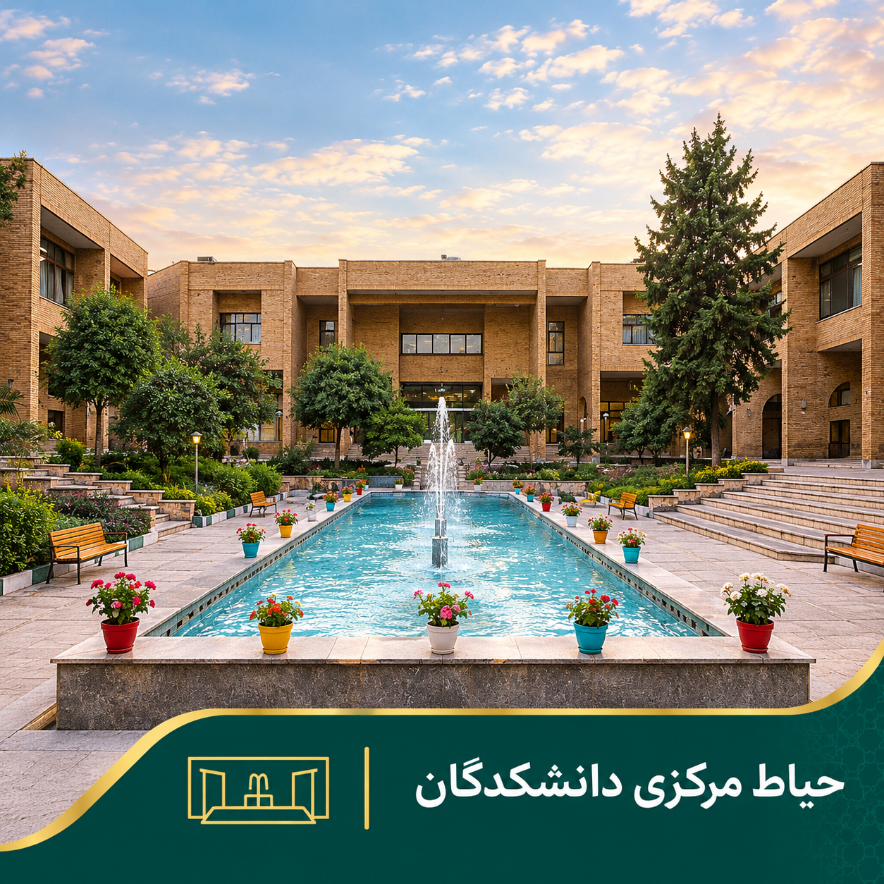 حیاط مرکزی دانشکدگان
